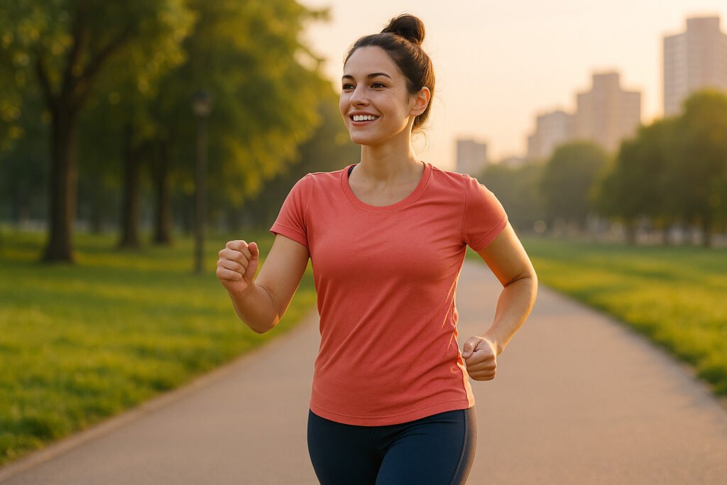 une-personne-en-pleine-activite-simple-marche-rapide-yoga-doux-velo-en-ville-dans-une-ambiance-motivante-et-naturelle-1024x683 Perte de poids durable : 7 clés incontournables pour perdre sans frustration